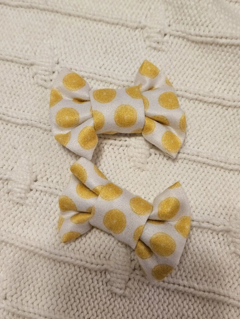 By Bella Lemon Print Piggie Bows- Set Of 2 With Alligator Clips